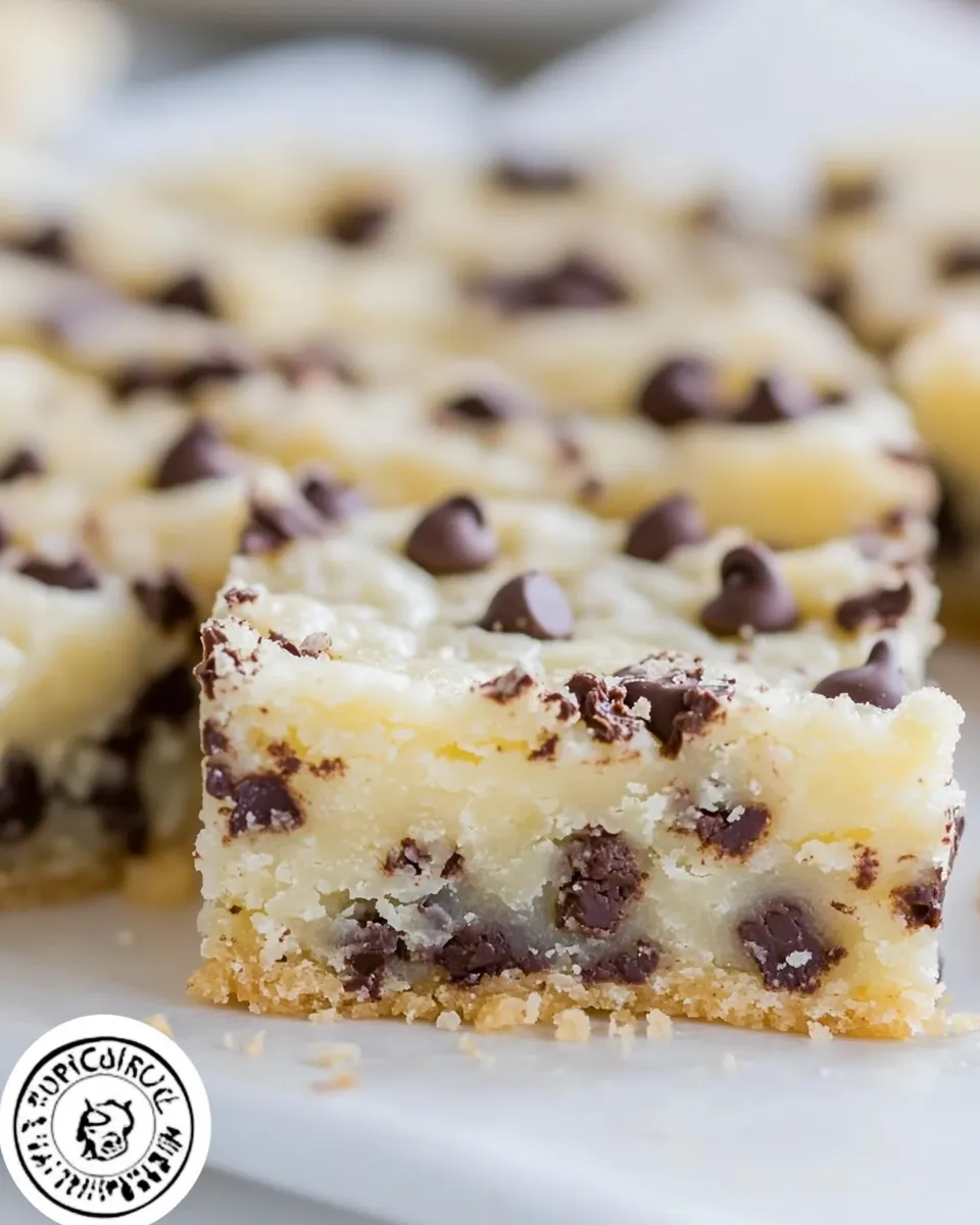 Delicious Gooey Butter Chocolate Chip Shortbread Bars image