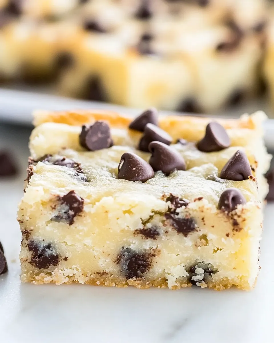 Homemade Gooey Butter Chocolate Chip Shortbread Bars picture