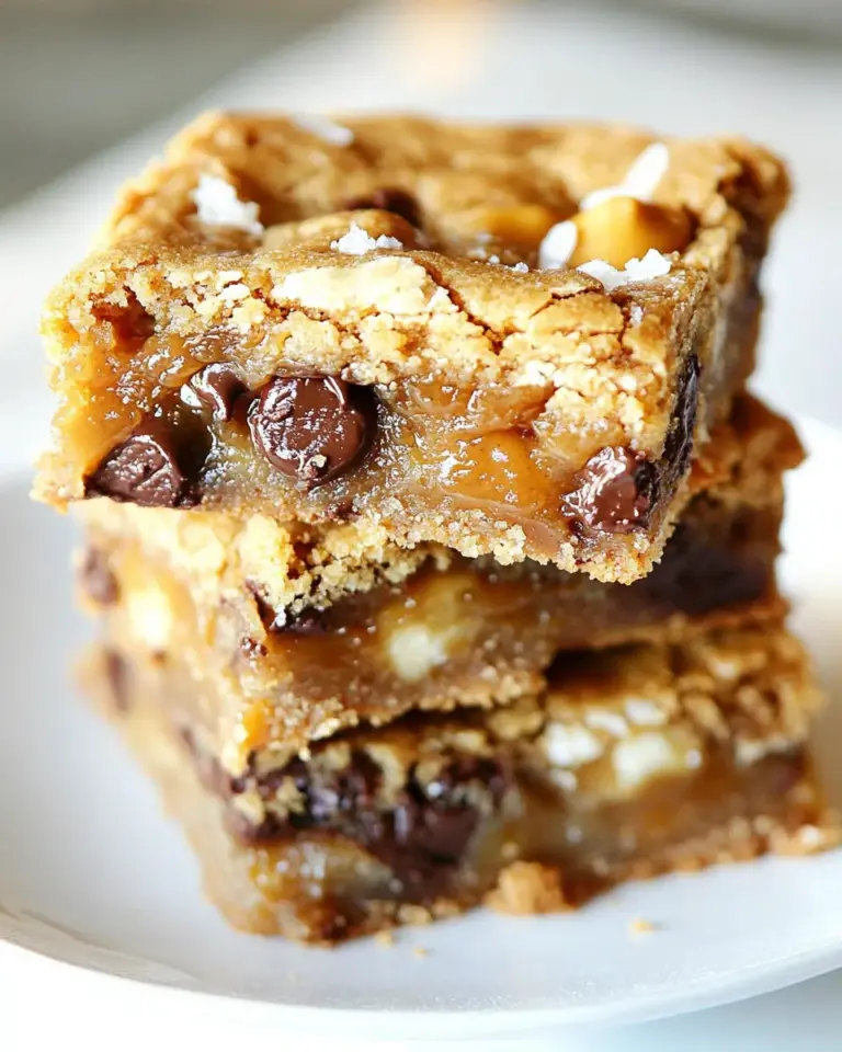 Homemade Gooey Salted Caramel Chocolate Chip Cookie Bars photo