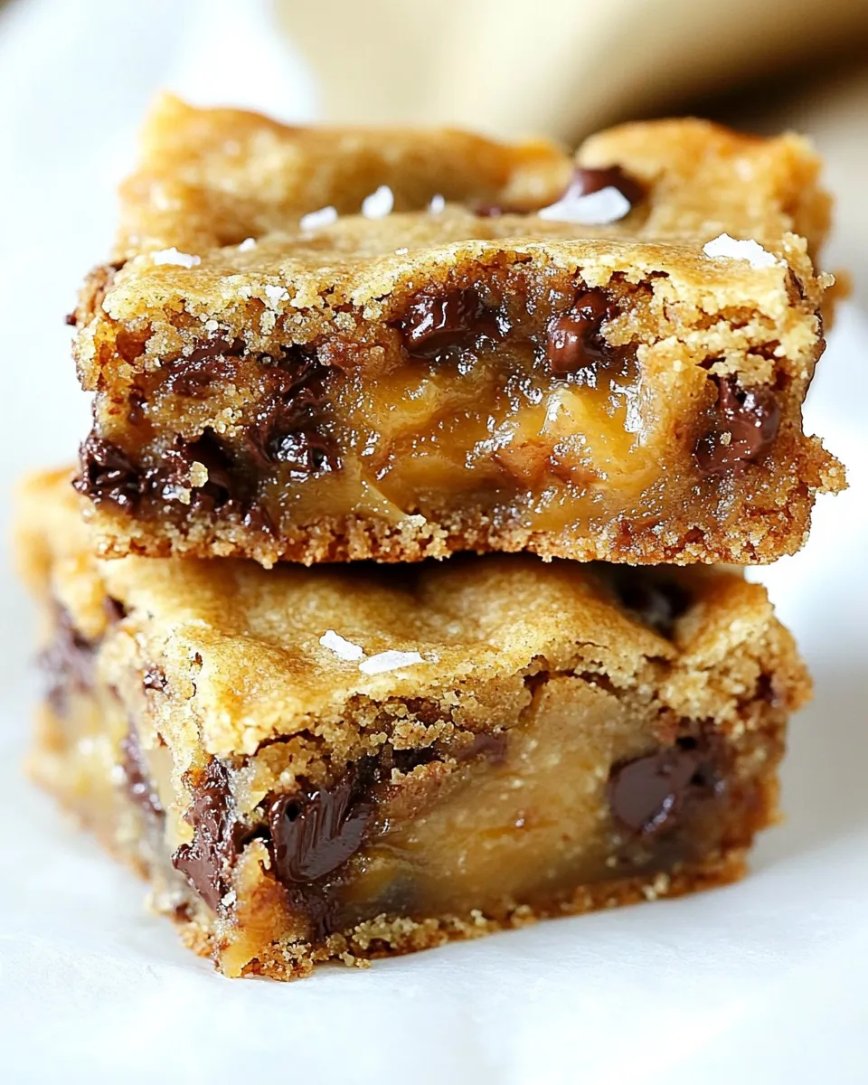 Easy Gooey Salted Caramel Chocolate Chip Cookie Bars picture