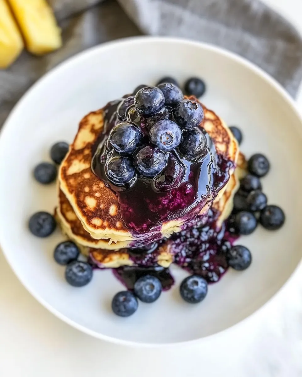 Homemade Greek Yogurt Pancakes and Pineapple-Blueberry Syrup photo