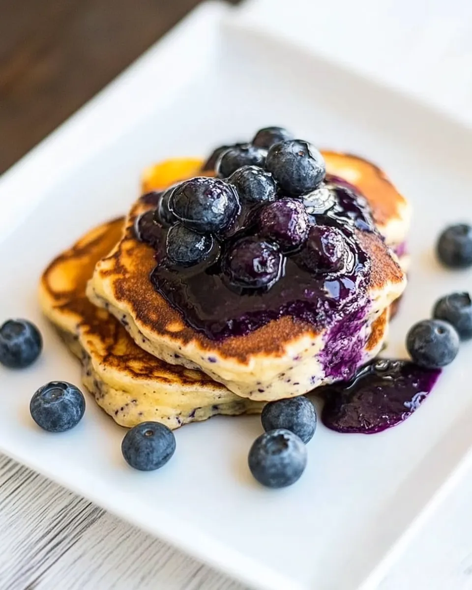 Classic Greek Yogurt Pancakes and Pineapple-Blueberry Syrup image