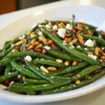 Homemade Green Beans with Balsamic Date Reduction, Feta and Pine Nuts photo