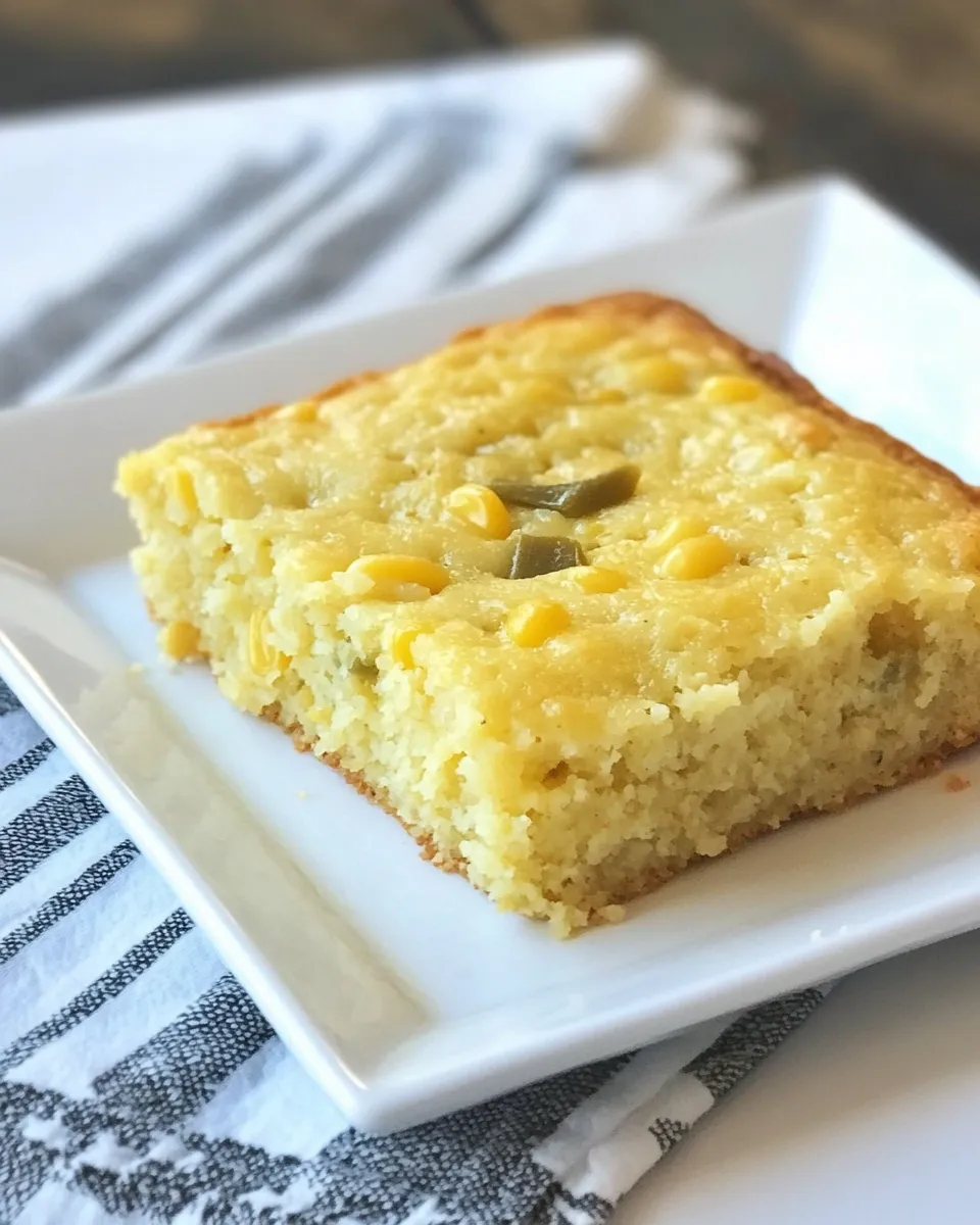 Delicious Green Chile Cheddar Cheese Cornbread shot