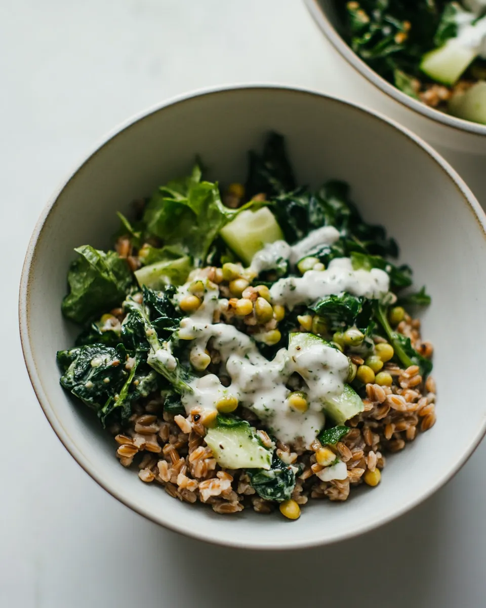 Classic Green Goddess Bowls with Farro & Pepita Lime Sauce image