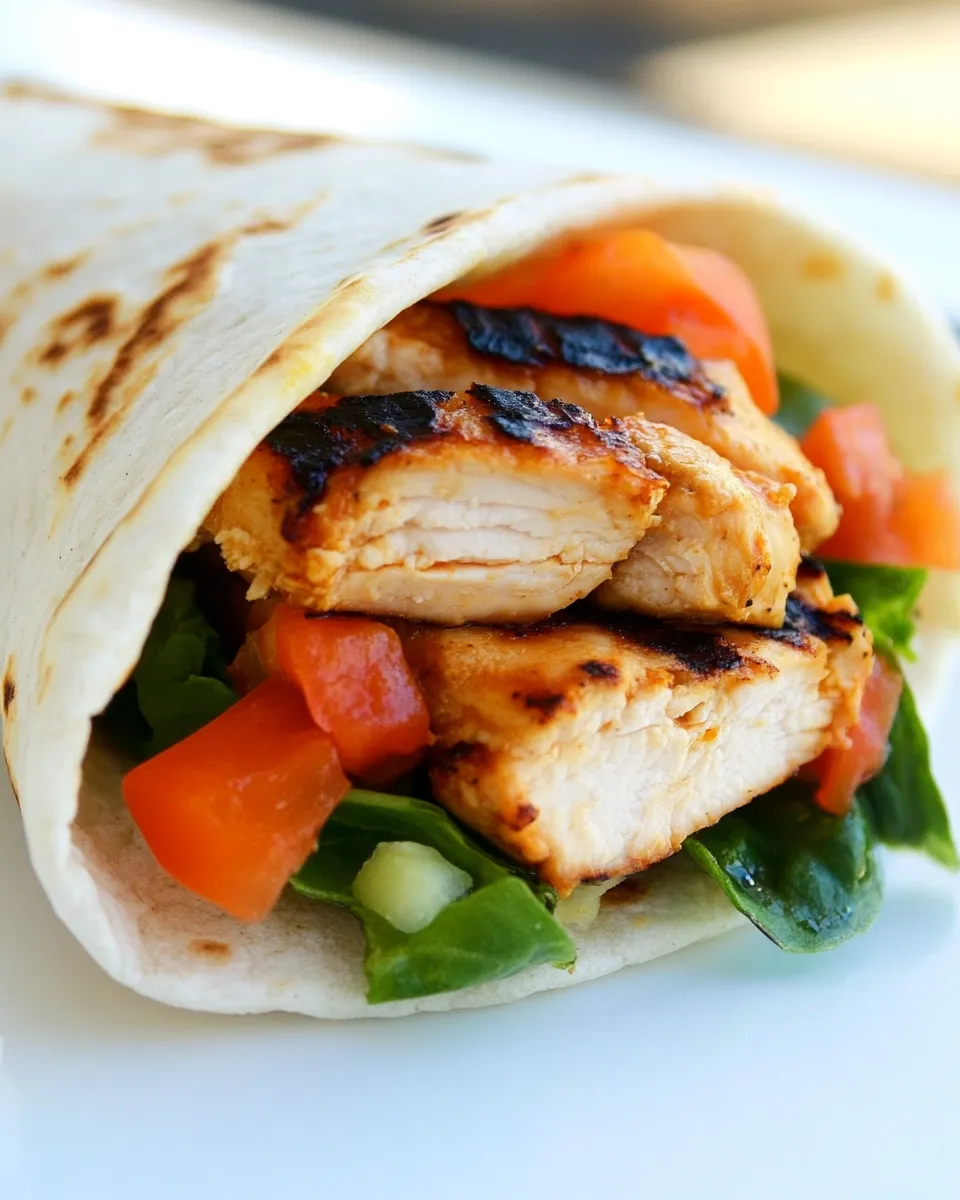 Delicious Grilled Chicken Wrap shot