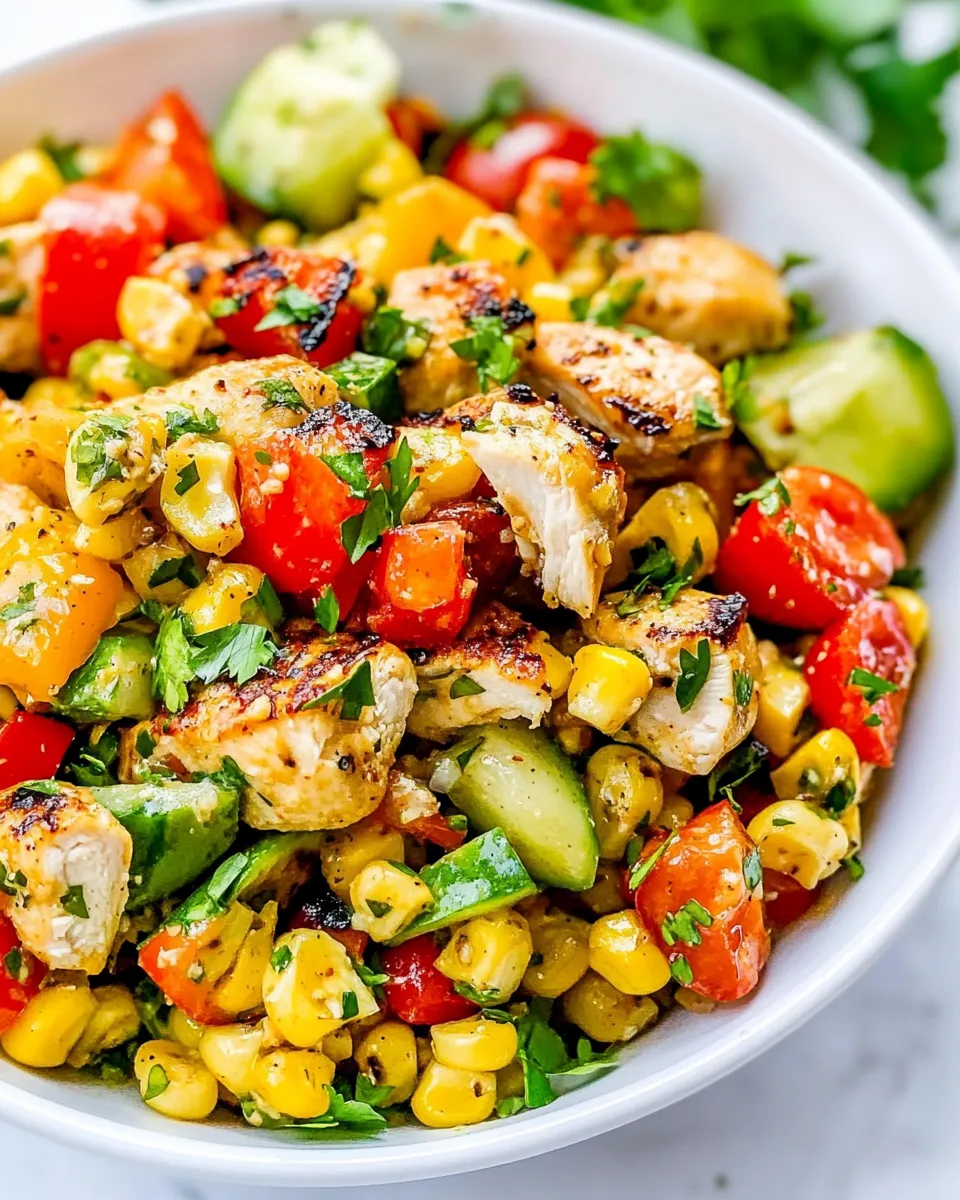 Homemade Grilled Chicken and Corn Salad photo