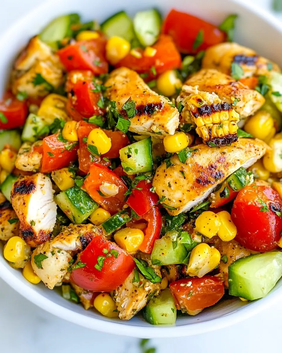 Classic Grilled Chicken and Corn Salad image