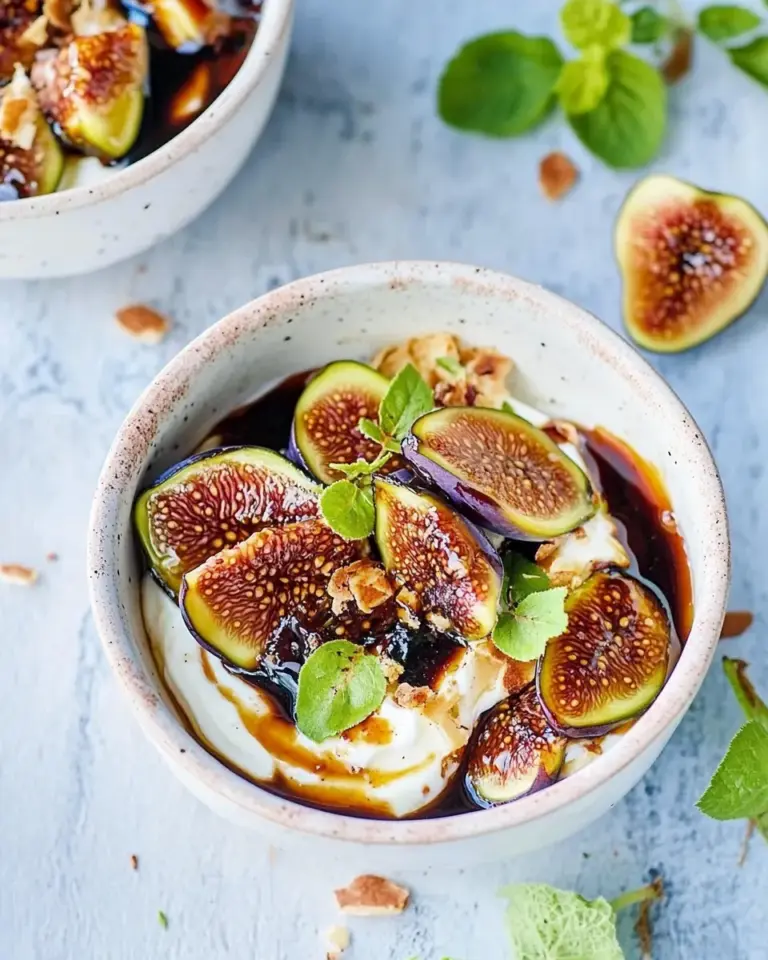 Delicious Grilled Figs on Yogurt and Balsamic Glaze photo
