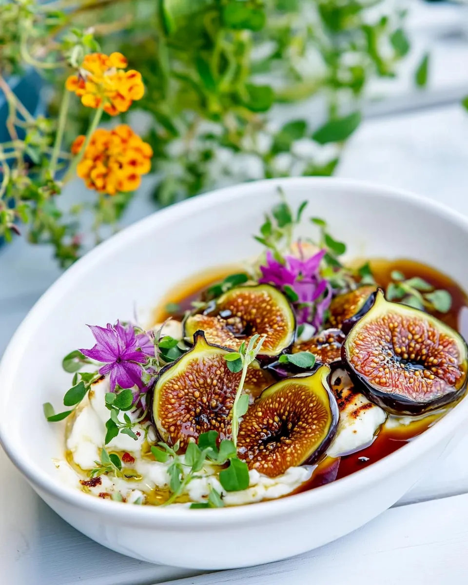Homemade Grilled Figs on Yogurt and Balsamic Glaze image