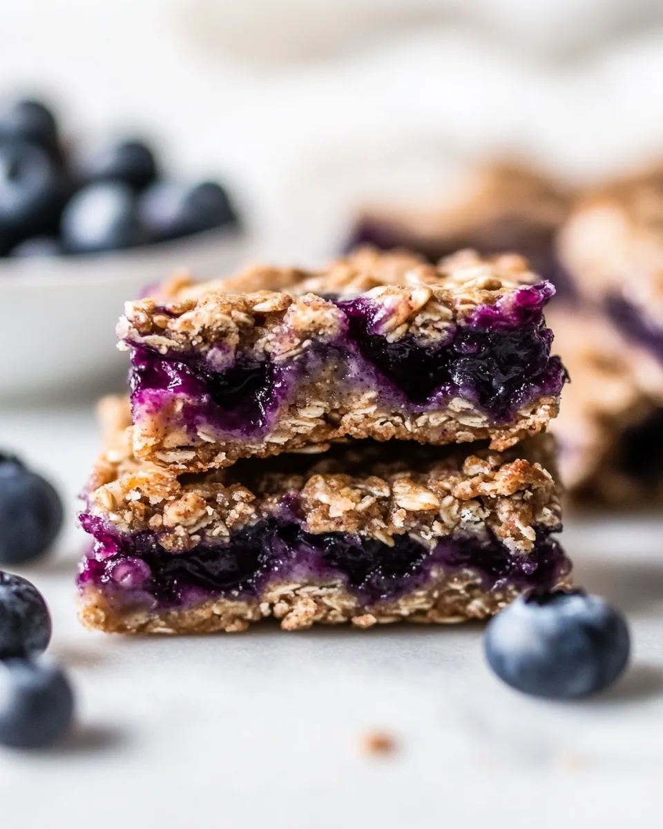 Healthy Homemade Blueberry Nutri Grain Bars. food shot