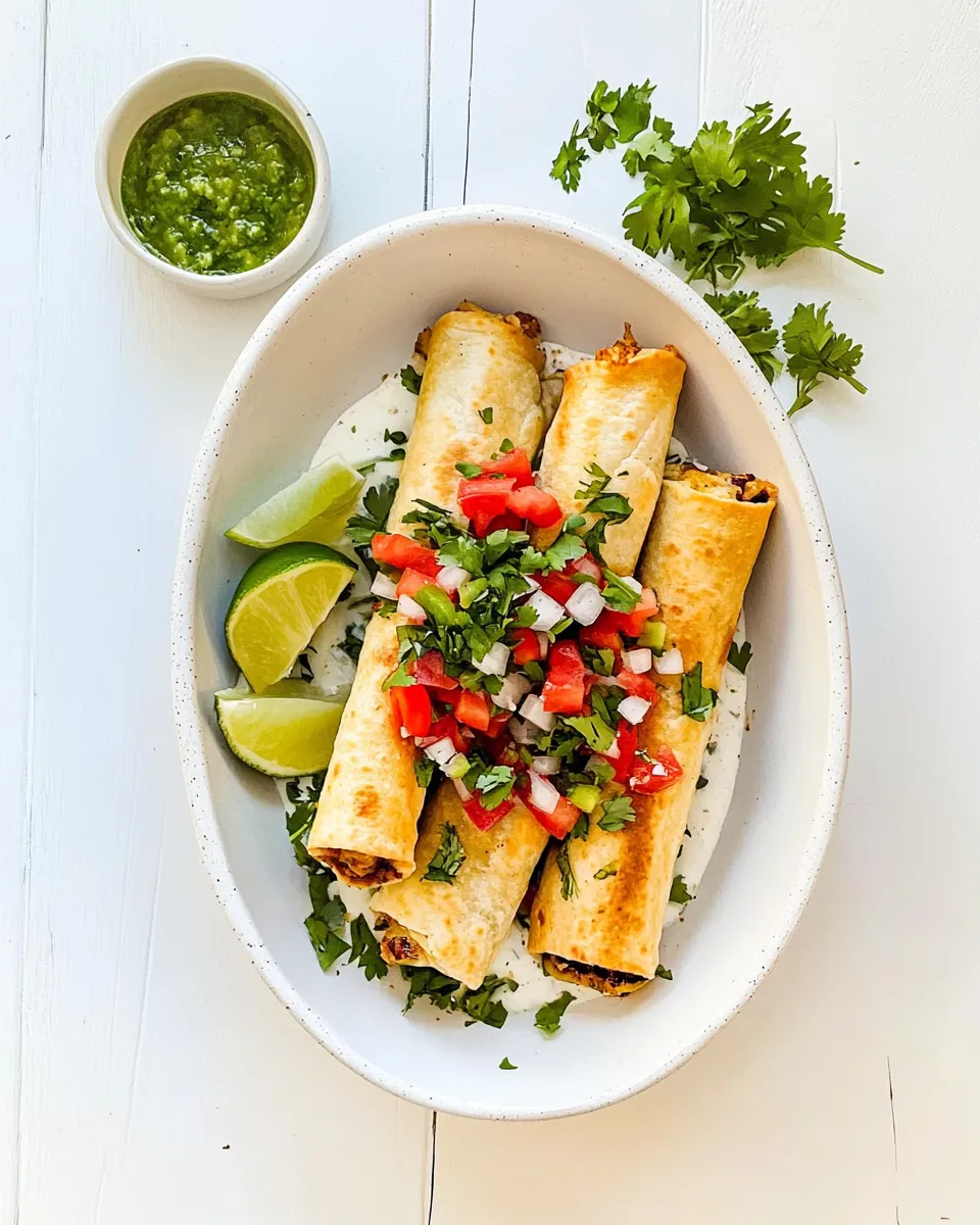 Delicious Homemade Taquitos shot