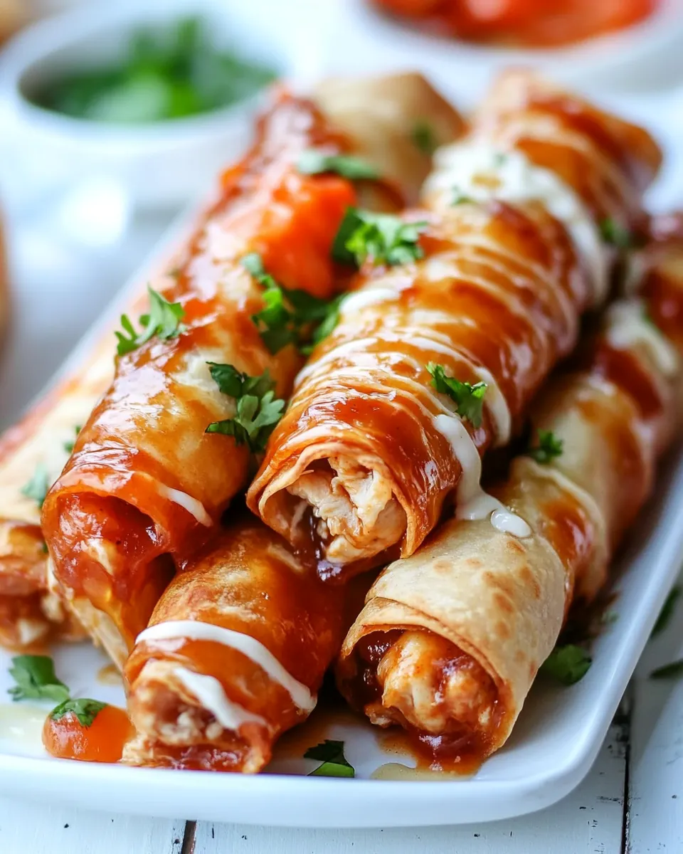 Best Honey Buffalo Chicken Taquitos shot