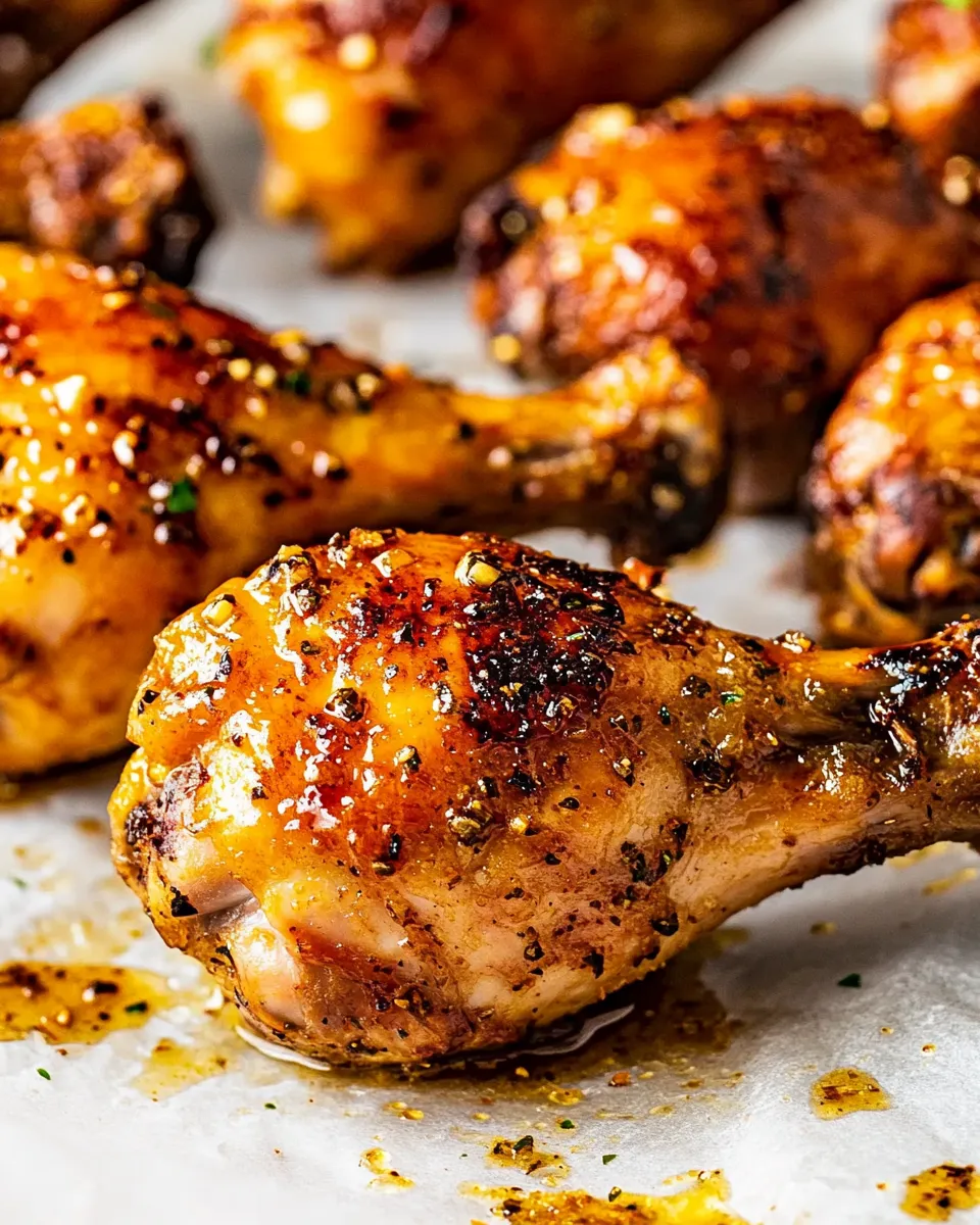 Delicious Honey Garlic Chicken Drumsticks shot