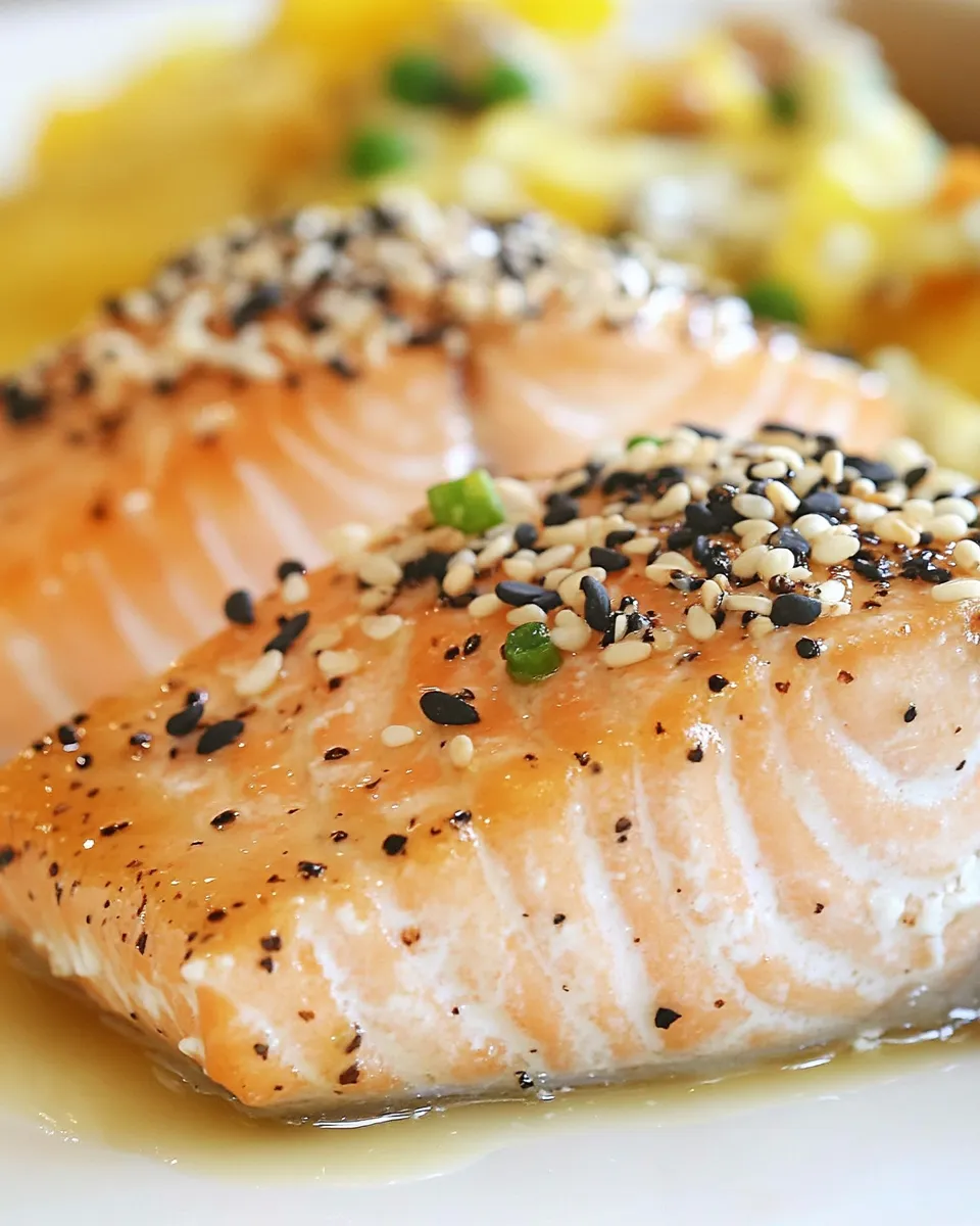 Delicious Honey Glazed Sesame Salmon shot