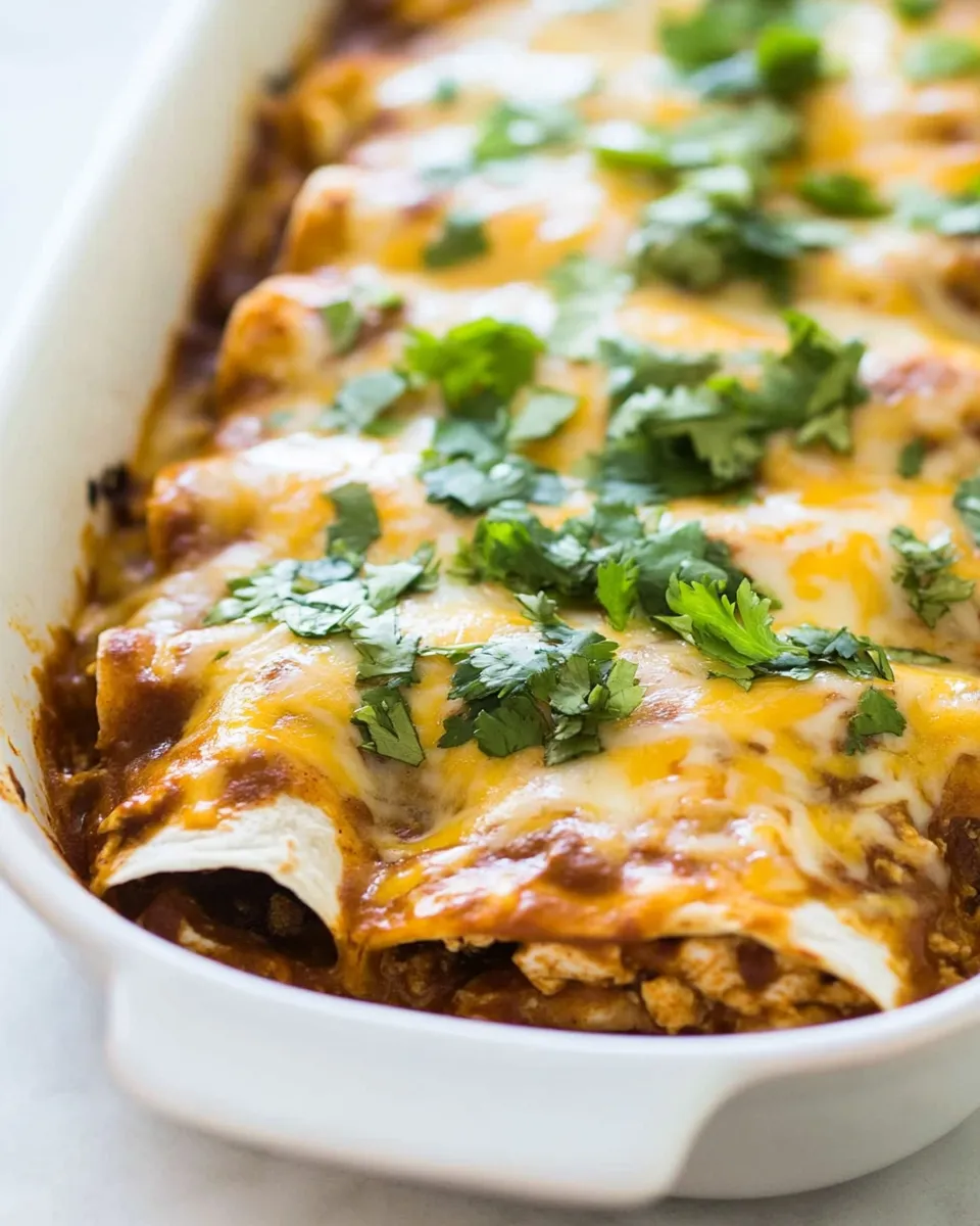 Delicious Honey Lime Chicken Enchiladas shot