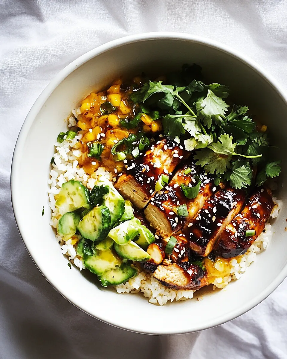 Homemade Honey Sriracha Chicken Bowls photo