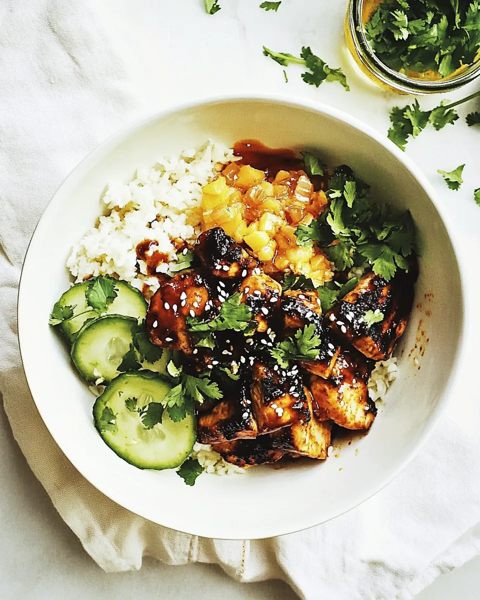 Healthy Honey Sriracha Chicken Bowls shot