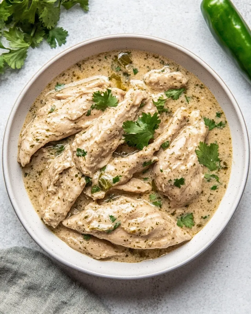 Delicious Instant Pot Creamy Salsa Verde Chicken shot