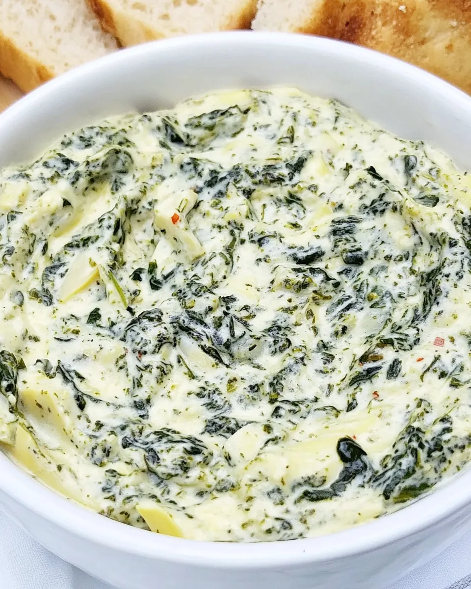 Quick Instant Pot Spinach Artichoke Dip shot