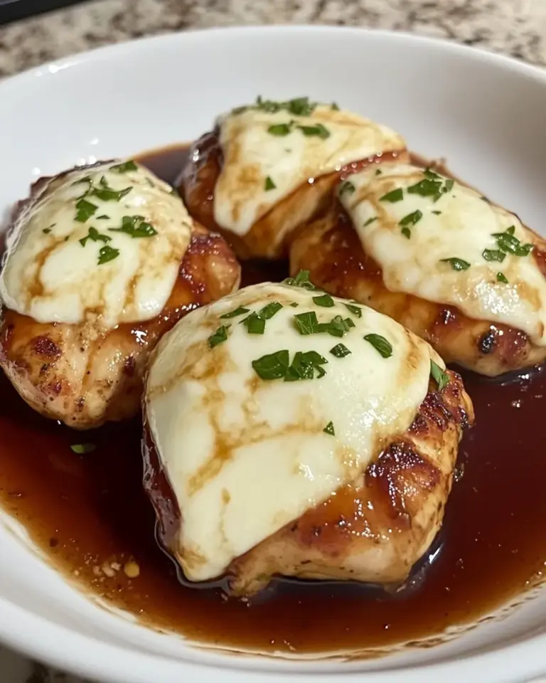 Homemade Italian Style Balsamic Marinated Chicken With Mozzarella photo