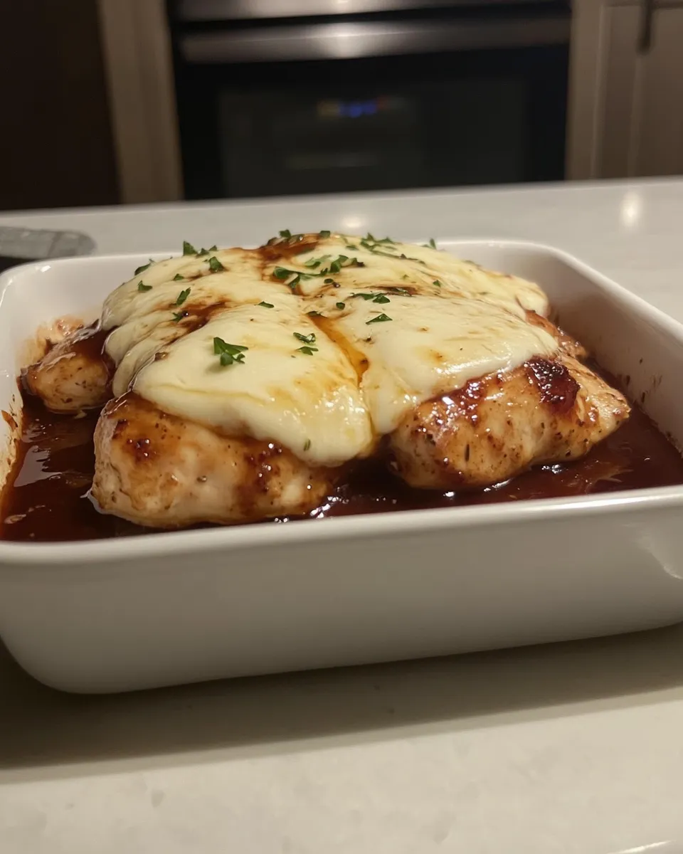 Easy Italian Style Balsamic Marinated Chicken With Mozzarella picture