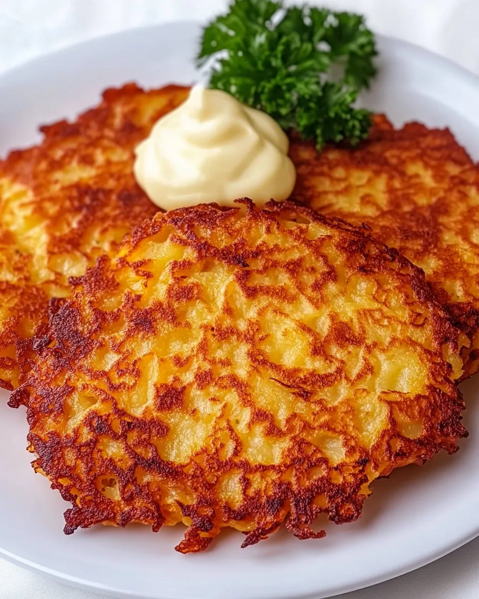 Delicious Kartoffelpuffer (German Potato Pancakes) shot
