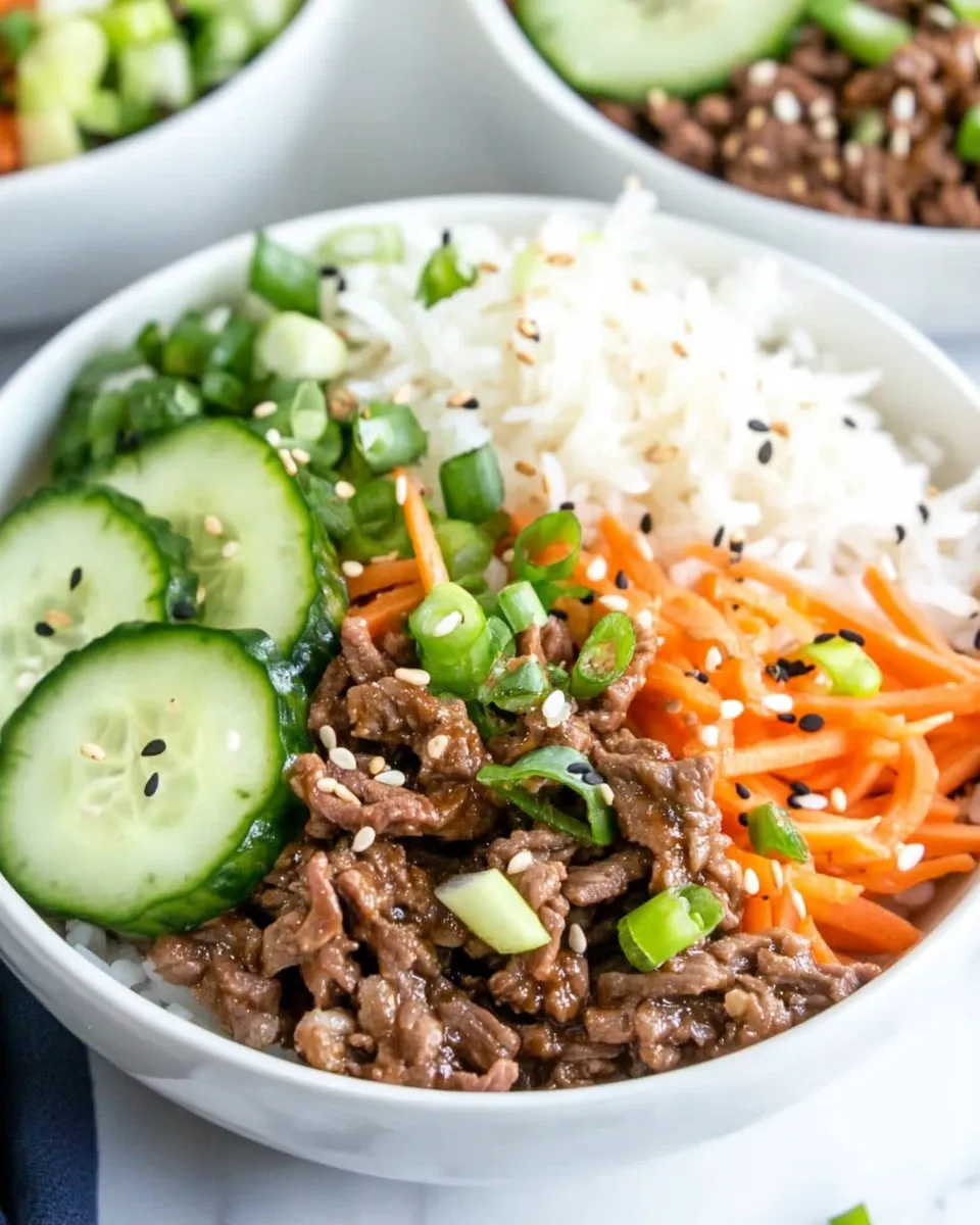 Delicious Korean Beef Bowls shot