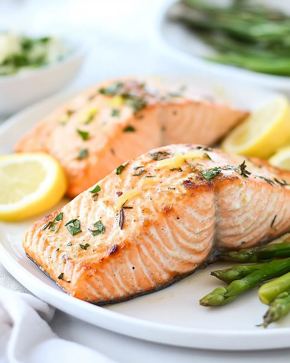 Delicious Lemon Butter Baked Salmon shot