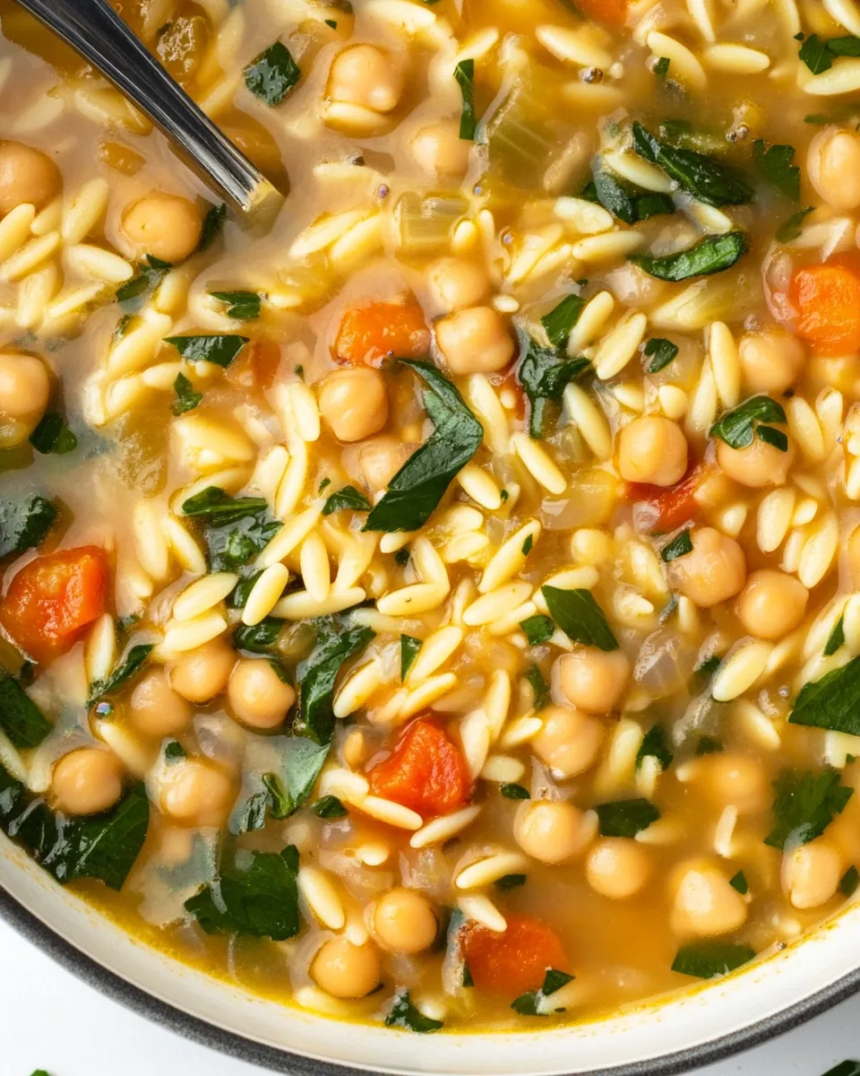 Classic Lemon Chickpea Orzo Soup image