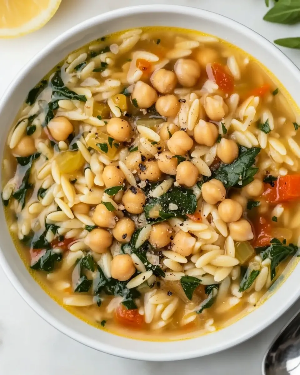 Easy Lemon Chickpea Orzo Soup picture