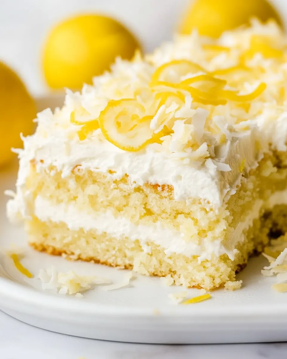 Delicious Lemon Coconut Cake shot