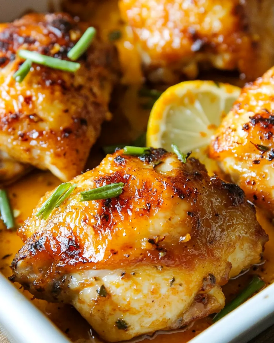 Homemade Lemon Garlic Baked Chicken Thighs photo
