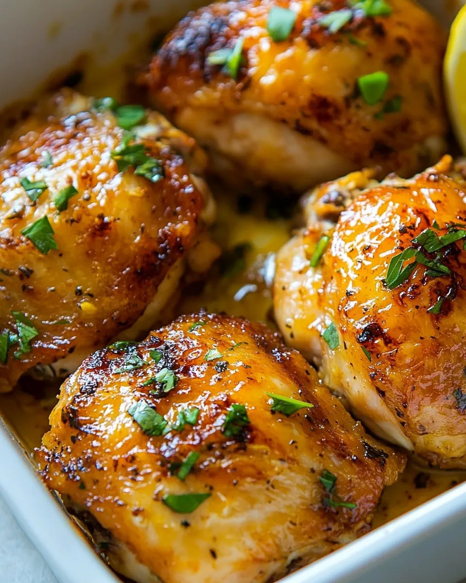 Classic Lemon Garlic Baked Chicken Thighs image