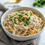 Homemade Lemon Garlic Cashew Cream Sauce with Fettuccini photo