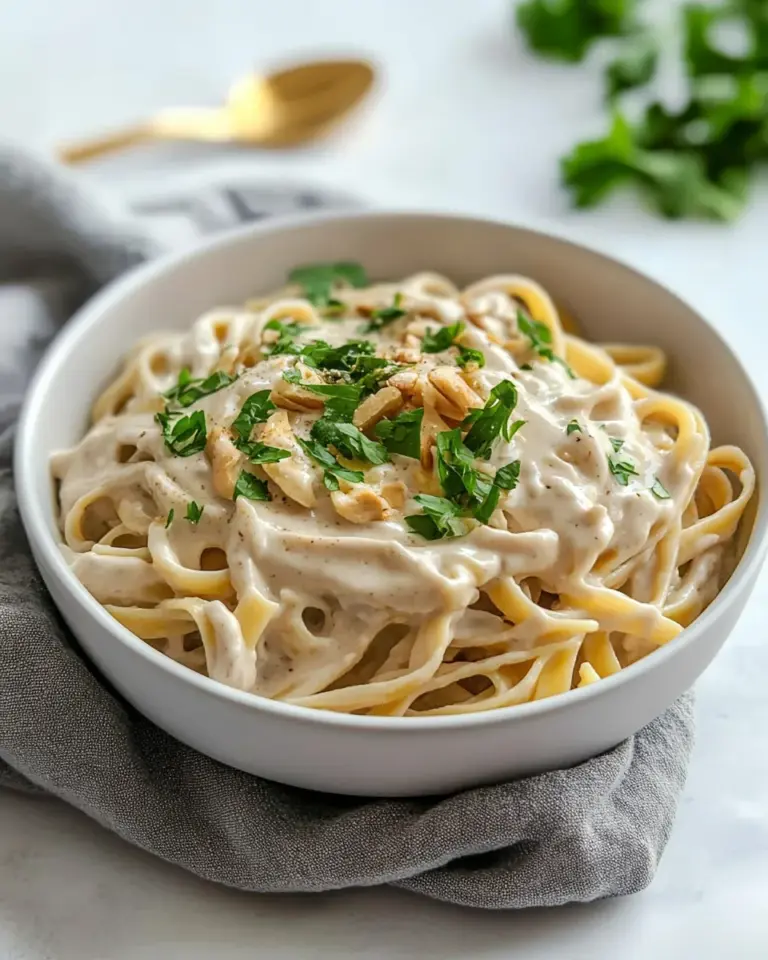 Homemade Lemon Garlic Cashew Cream Sauce with Fettuccini photo