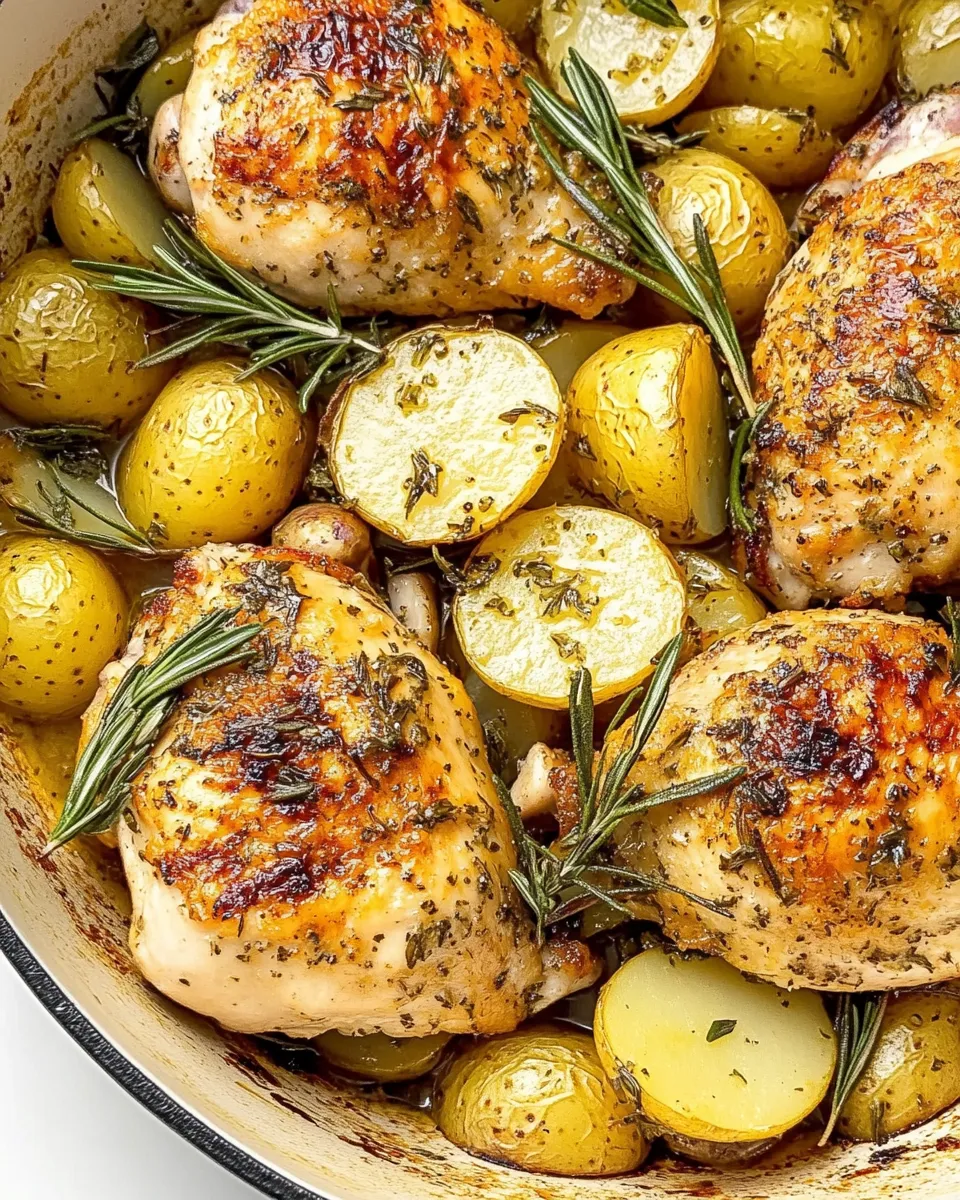 Easy Lemon Herb Chicken And Potatoes Skillet picture