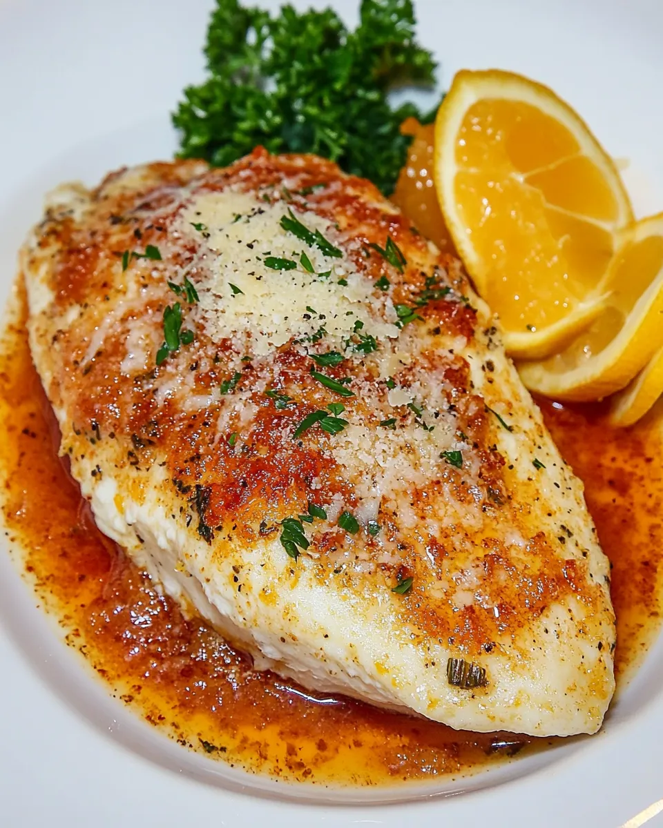 Delicious Lemon Parmesan Orange Roughy shot