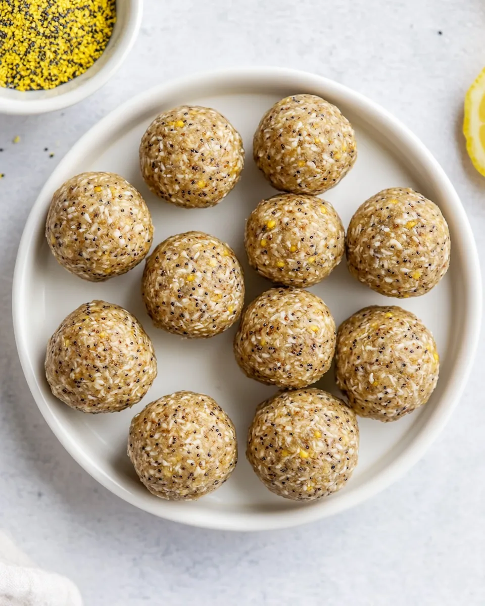 Delicious Lemon Poppy Seed Energy Balls shot