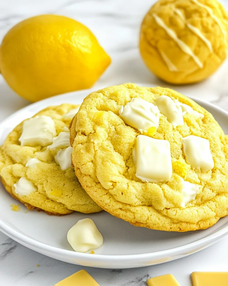 Easy Lemon White Chocolate Cake Mix Cookies recipe photo