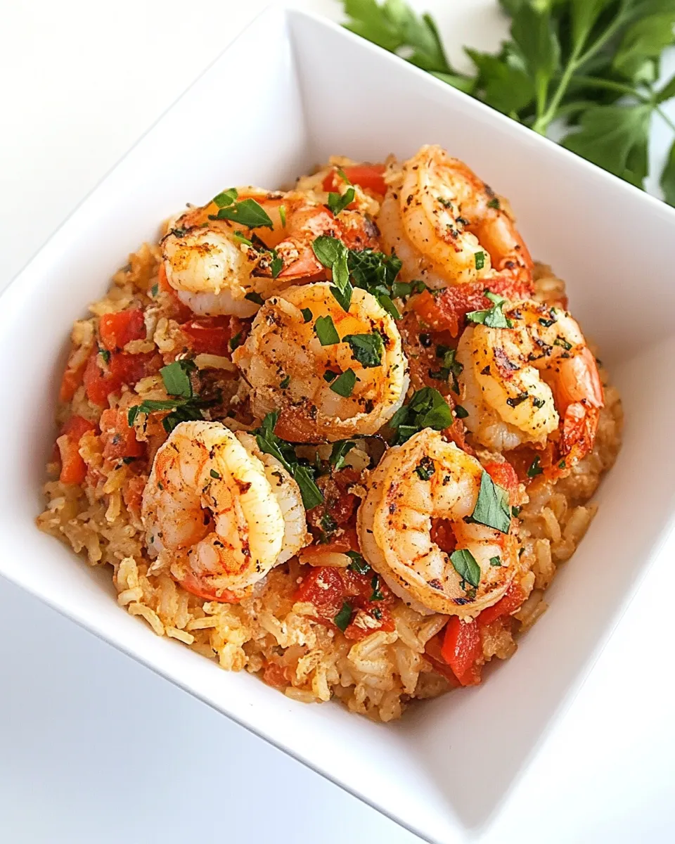 Homemade Light Italian Shrimp & Rice Skillet photo