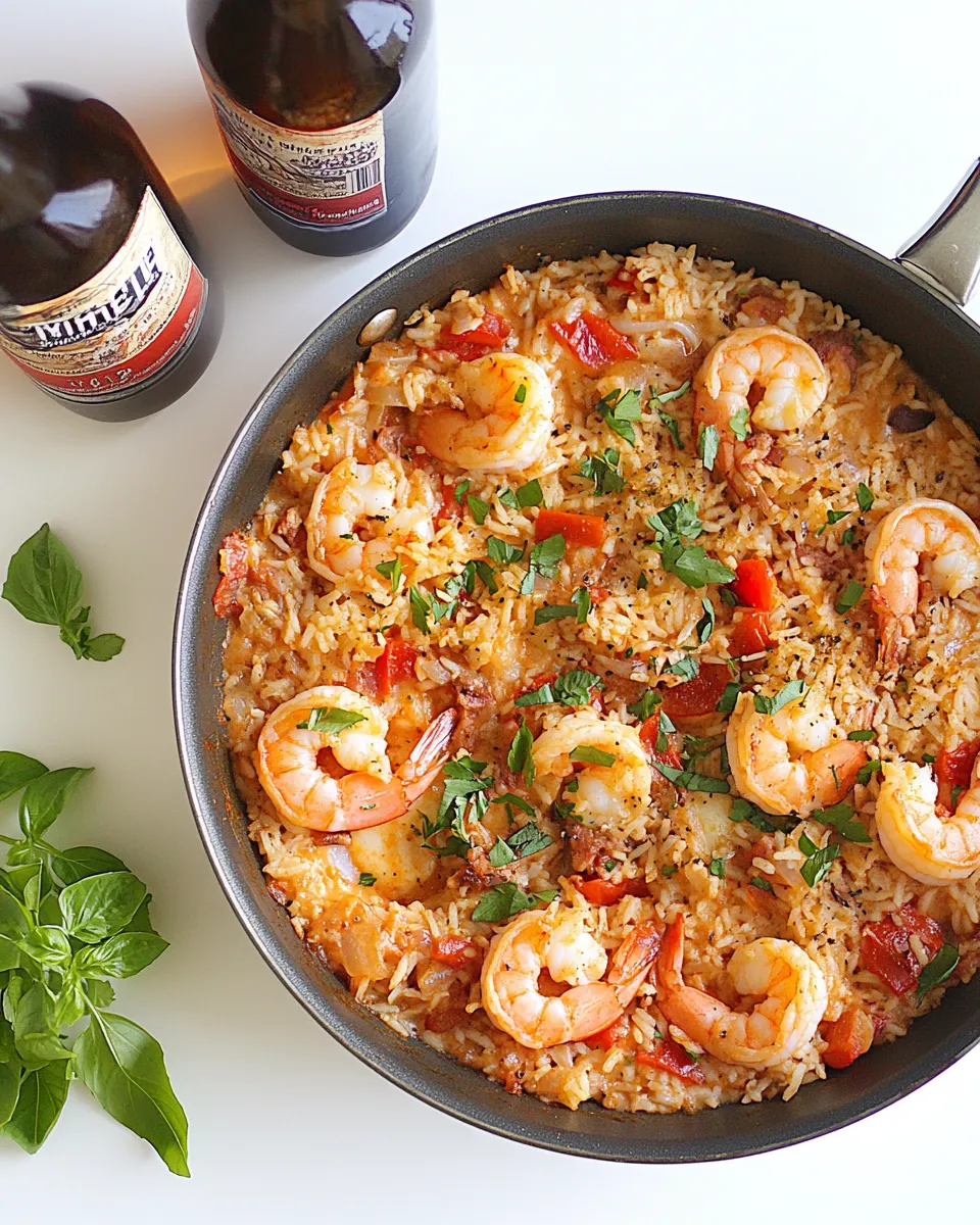 Easy Light Italian Shrimp & Rice Skillet recipe image