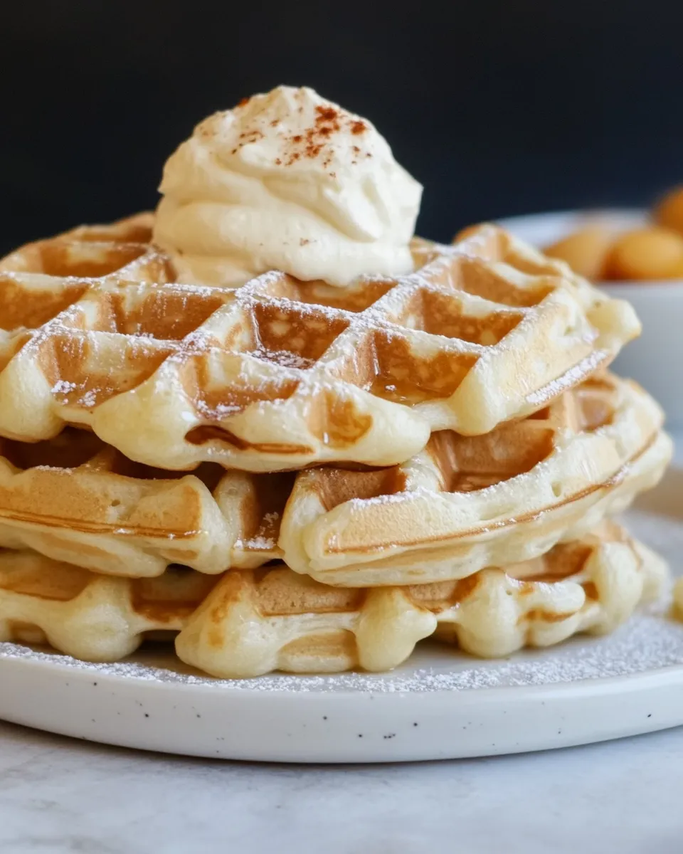 Homemade Light and Crispy Belgian Waffles photo