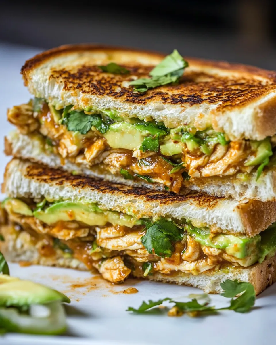 Classic Lightened Up Chipotle Chicken and Avocado Melts image