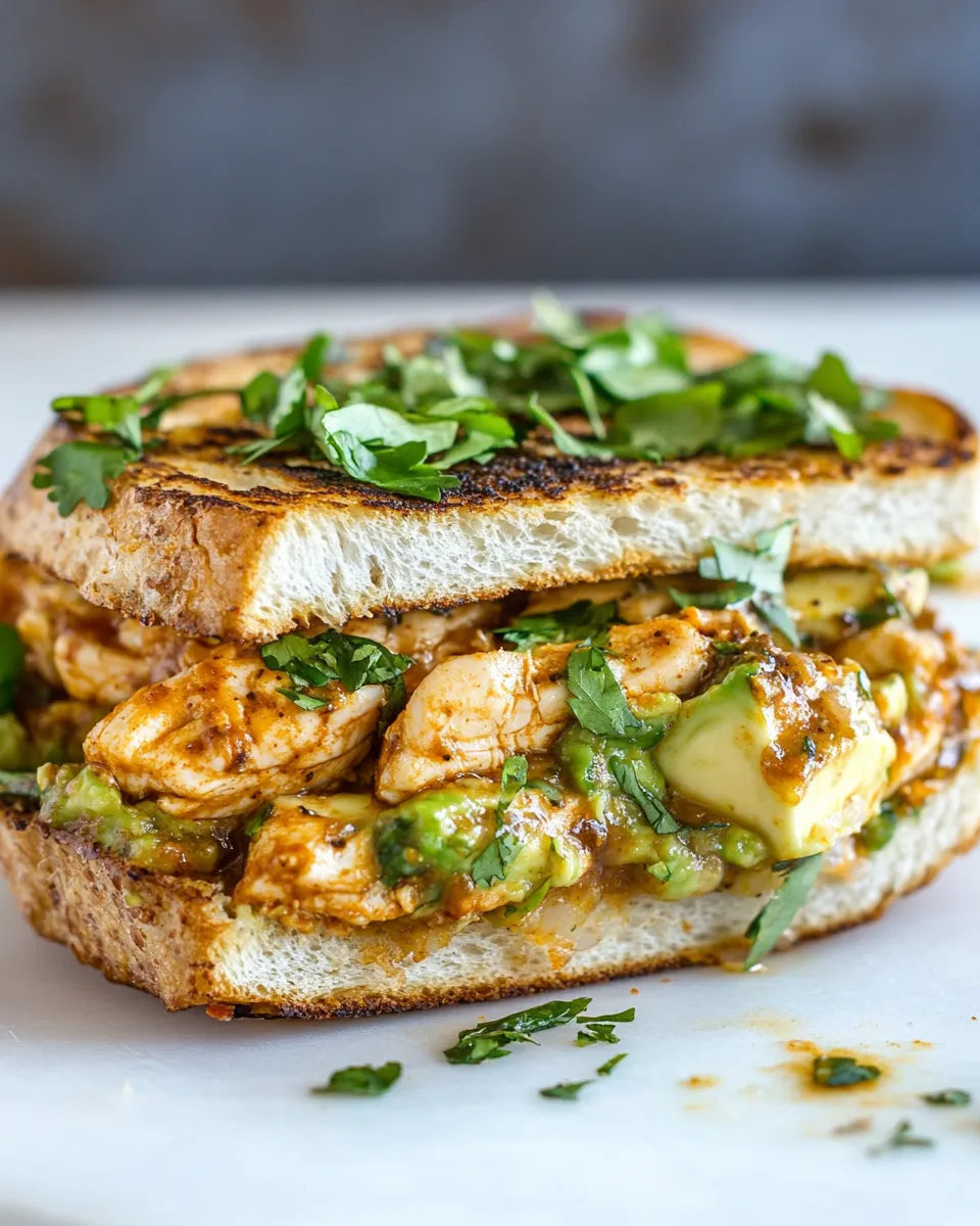 Easy Lightened Up Chipotle Chicken and Avocado Melts recipe photo
