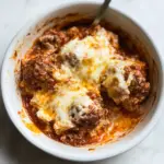 Homemade Low-Carb Cheesy Meatball Casserole image