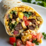 Homemade Low Calorie High Protein Breakfast Burrito photo