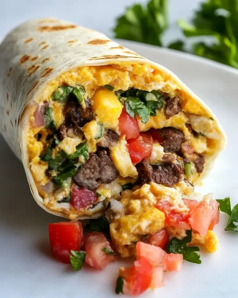 Homemade Low Calorie High Protein Breakfast Burrito photo