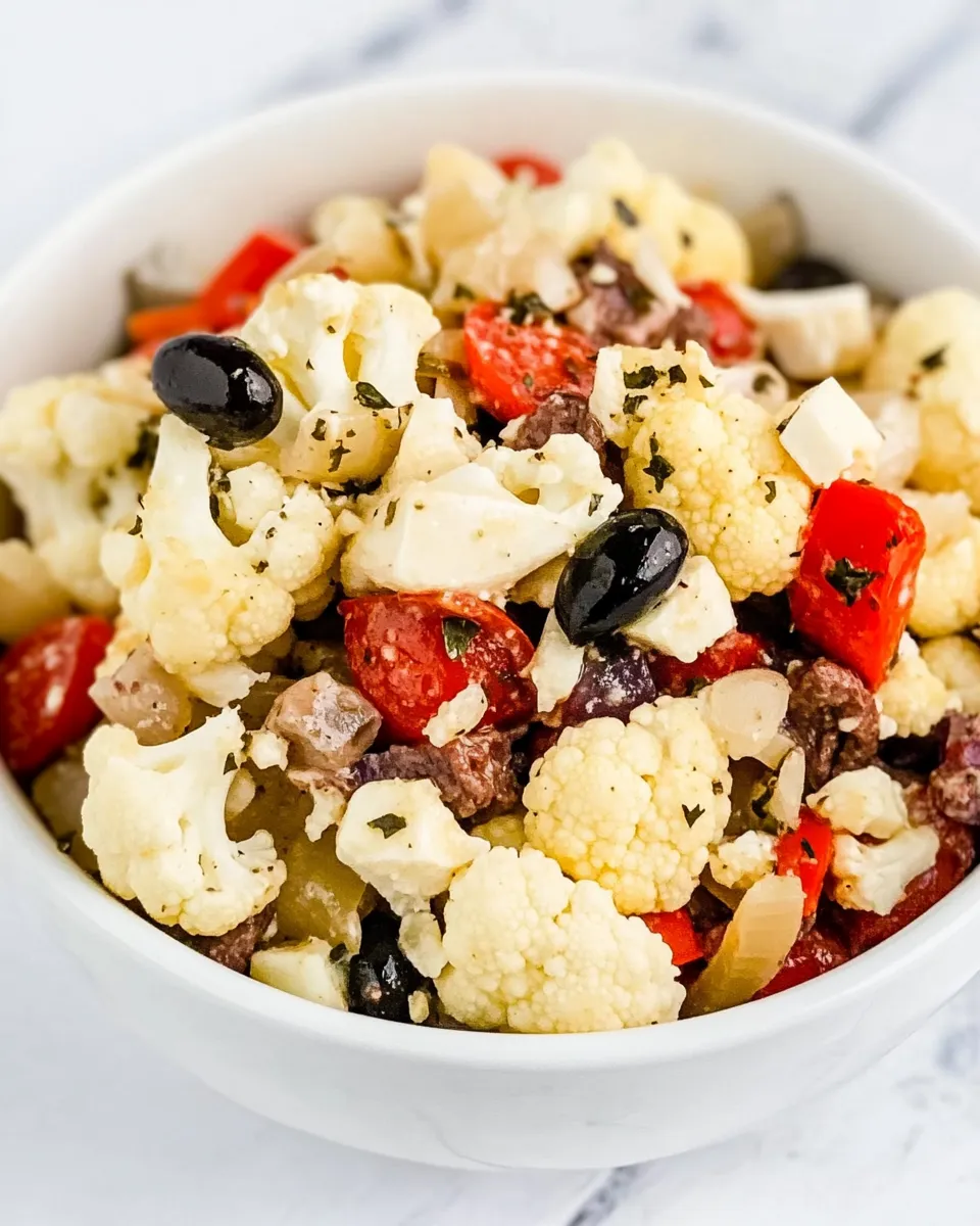 Homemade Marinated Cauliflower Antipasto Salad photo