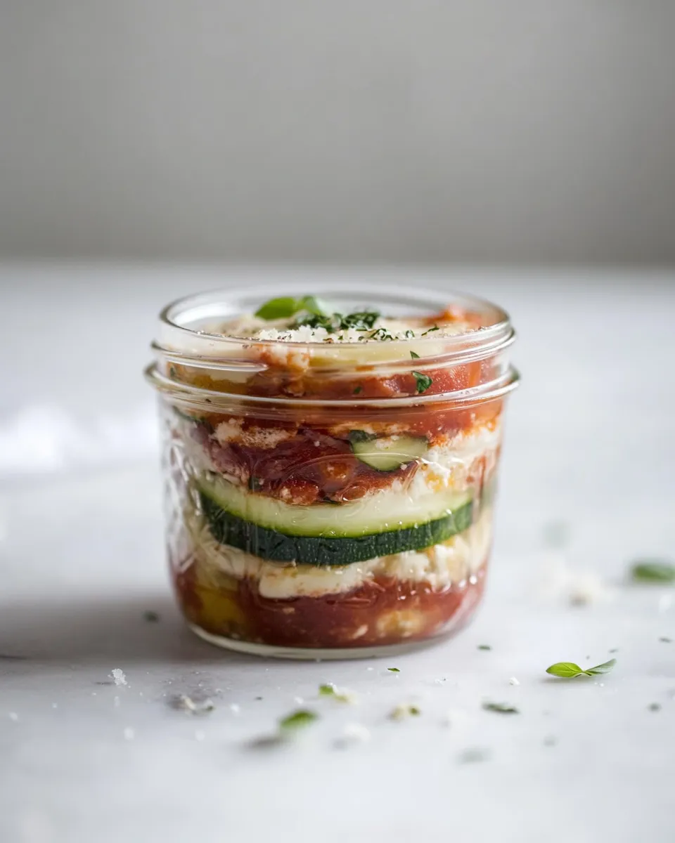 Homemade Mason Jar Zucchini Lasagna photo